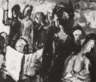 Georg Eisler, Autobus, 1967, Öl auf Leinwand, 46 × 65 cm, Verbleib unbekannt