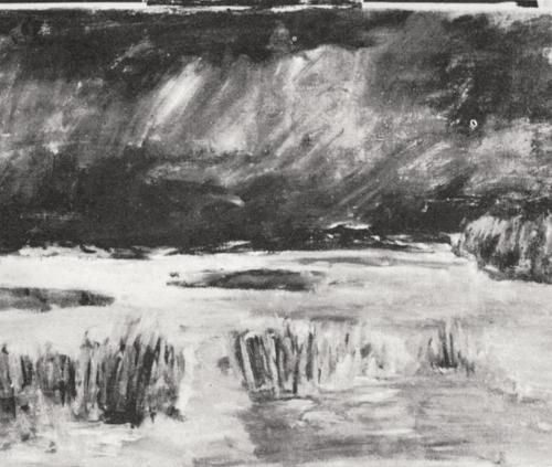 Georg Eisler, Seewinkel I, 1967, Öl auf Leinwand, 41 × 61 cm, Verbleib unbekannt