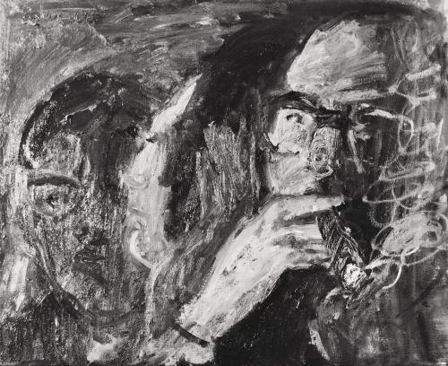 Georg Eisler, Drei Köpfe, 1967, Öl auf Leinwand, 46 × 58 cm, Verbleib unbekannt