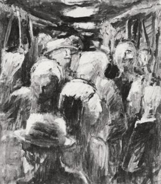 Georg Eisler, Métro I, 1968, Öl auf Leinwand, 82 × 70 cm, Verbleib unbekannt