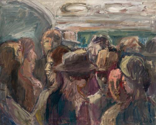 Georg Eisler, Métro II, 1968, Öl auf Leinwand, 80 × 100 cm, Sammlung Konrad, Wien