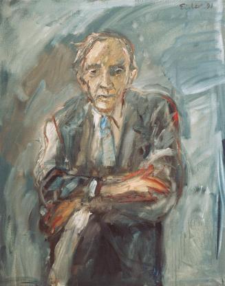 Georg Eisler, Porträt Karl Vak, 1991, Öl auf Leinwand, 100 × 80 cm, Verbleib unbekannt