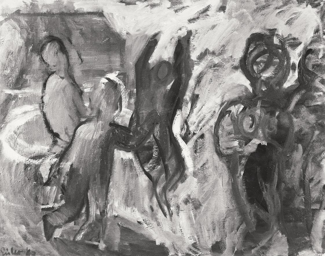 Georg Eisler, Im Park, 1963, Öl auf Leinwand, Verbleib unbekannt
