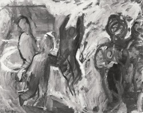 Georg Eisler, Im Park, 1963, Öl auf Leinwand, Verbleib unbekannt