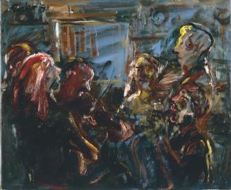 Georg Eisler, Pub Music, Kitty O'Shea I, 1993, Öl auf Leinwand, 45 × 60 cm, Privatbesitz