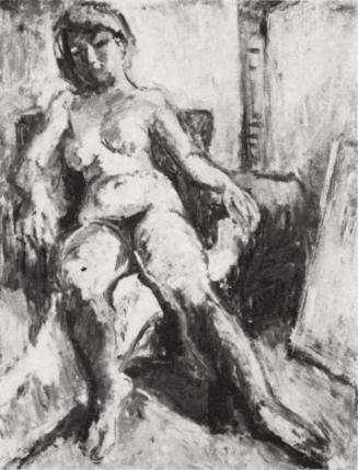 Georg Eisler, Sitzender Akt, 1961, Öl auf Leinwand, 55 × 40 cm, Verbleib unbekannt