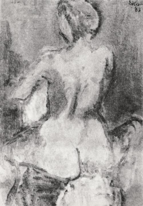 Georg Eisler, Sitzende, 1963, Öl auf Leinwand, 35 × 25 cm, Privatbesitz