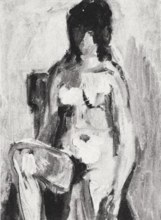 Georg Eisler, Sitzender Akt I, 1964, Öl auf Leinwand auf Karton, 33 × 22 cm, Verbleib unbekannt