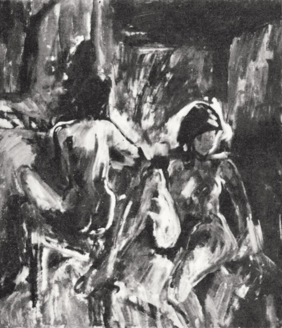 Georg Eisler, Interieur mit zwei Frauen, 1964, Öl auf Leinwand, 80 × 60 cm, Verbleib unbekannt