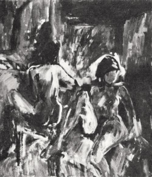 Georg Eisler, Interieur mit zwei Frauen, 1964, Öl auf Leinwand, 80 × 60 cm, Verbleib unbekannt