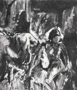 Georg Eisler, Interieur mit zwei Frauen, 1964, Öl auf Leinwand, 80 × 60 cm, Verbleib unbekannt