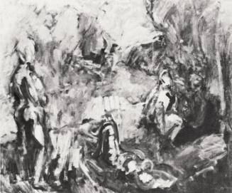 Georg Eisler, Hommage à Poussin, 1964, Öl auf Leinwand, 60 × 80 cm, Verbleib unbekannt