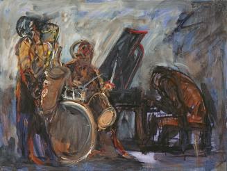 Georg Eisler, Yardbird Suite, 1994, Öl auf Leinwand, 60 × 80 cm, Unbekannter Privatbesitz, USA