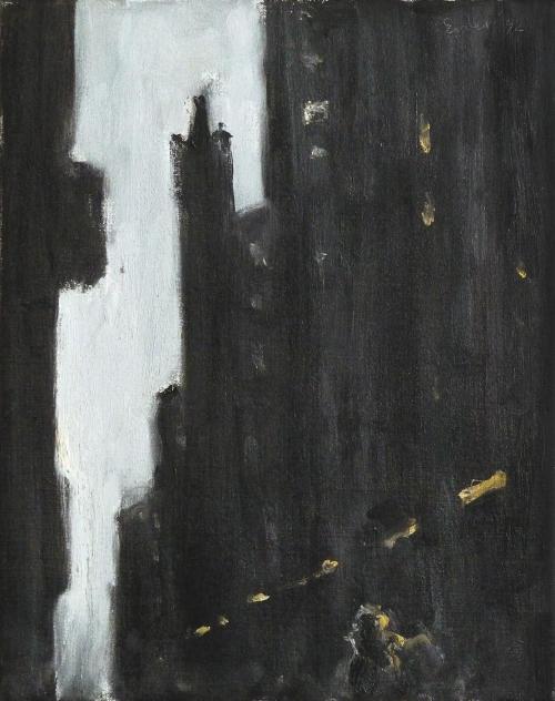 Georg Eisler, Manhattan, nachts, 1992, Öl auf Leinwand, 45 × 36 cm, Privatbesitz, Wien