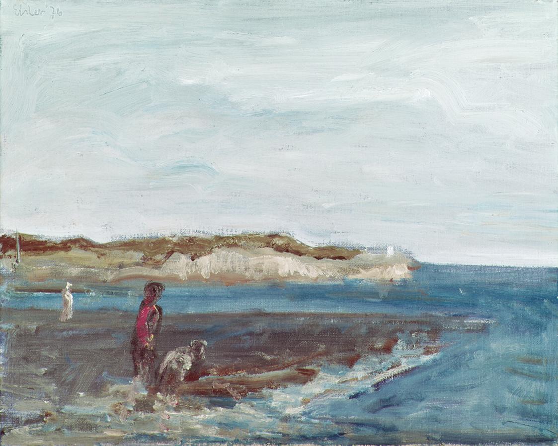 Georg Eisler, Portimao-Wattenmeer, 1976, Öl auf Leinwand, 36 × 45 cm, Verbleib unbekannt