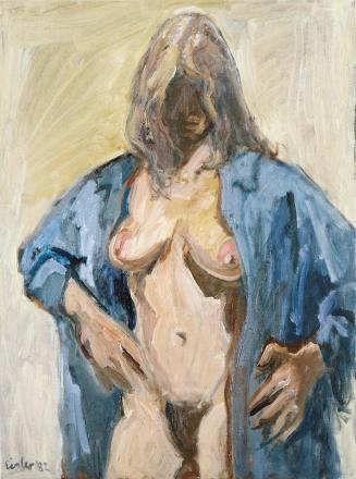 Georg Eisler, Das blaue Hemd, 1982, Öl auf Leinwand, 80 × 60 cm, Collection N. und D. Schubert, ...
