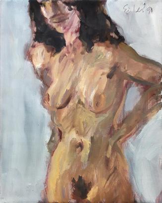 Georg Eisler, Stehende, 1990, Öl auf Leinwand, 40 × 30 cm, Privatbesitz, Hamburg