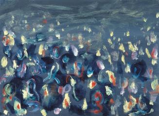 Georg Eisler, Lichtermeer V, 1993, Öl auf Leinwand, 15 × 20 cm, Verbleib unbekannt