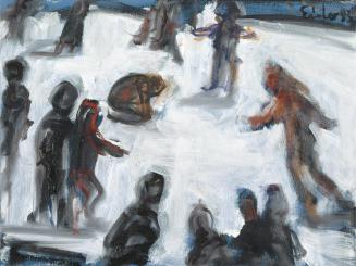 Georg Eisler, Patineurs I, 1993, Öl auf Leinwand, 30 × 40 cm, Verbleib unbekannt