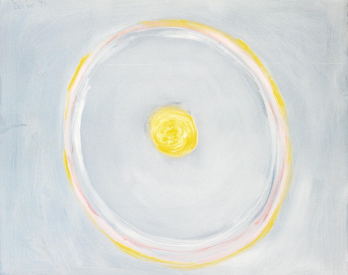 Georg Eisler, Himmelserscheinung, 1996, Öl auf Leinwand, 50 × 60 cm, Verbleib unbekannt