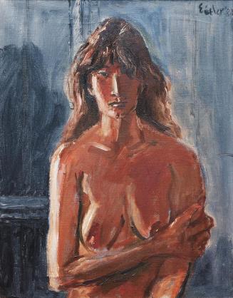 Georg Eisler, Kleiner Halbakt, 1980, Öl auf Leinwand, 45 × 36 cm, Sammlung Dr. Franz Hofbauer