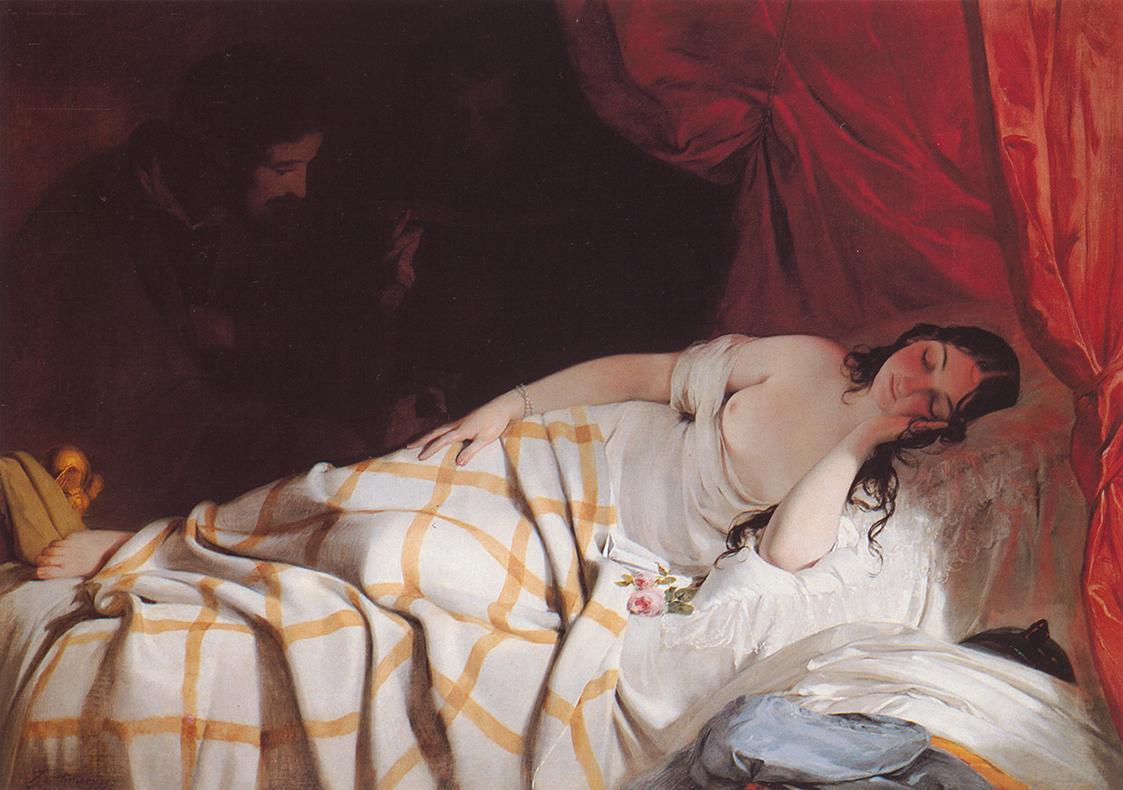 Friedrich von Amerling, Der Traum, 1839, Öl auf Leinwand, 114 × 162 cm, Unbekannter Besitz