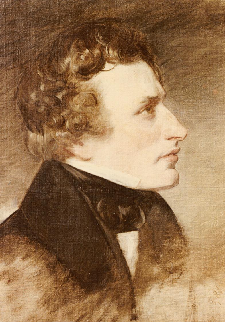 Friedrich von Amerling, Pfarrer Konrad Ludwig Wilhelm von Sattler (1807–1866), 1833, Öl auf Lei ...