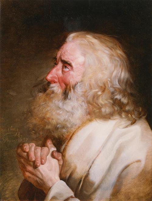 Friedrich von Amerling, Profil eines alten Mannes, 1839, Öl auf Leinwand, 61 × 46 cm, Unbekannt ...