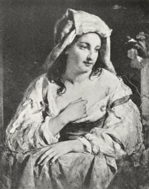 Friedrich von Amerling, Junge Italienerin, an eine Balustrade gelehnt, 1840er, Öl auf Leinwand, ...