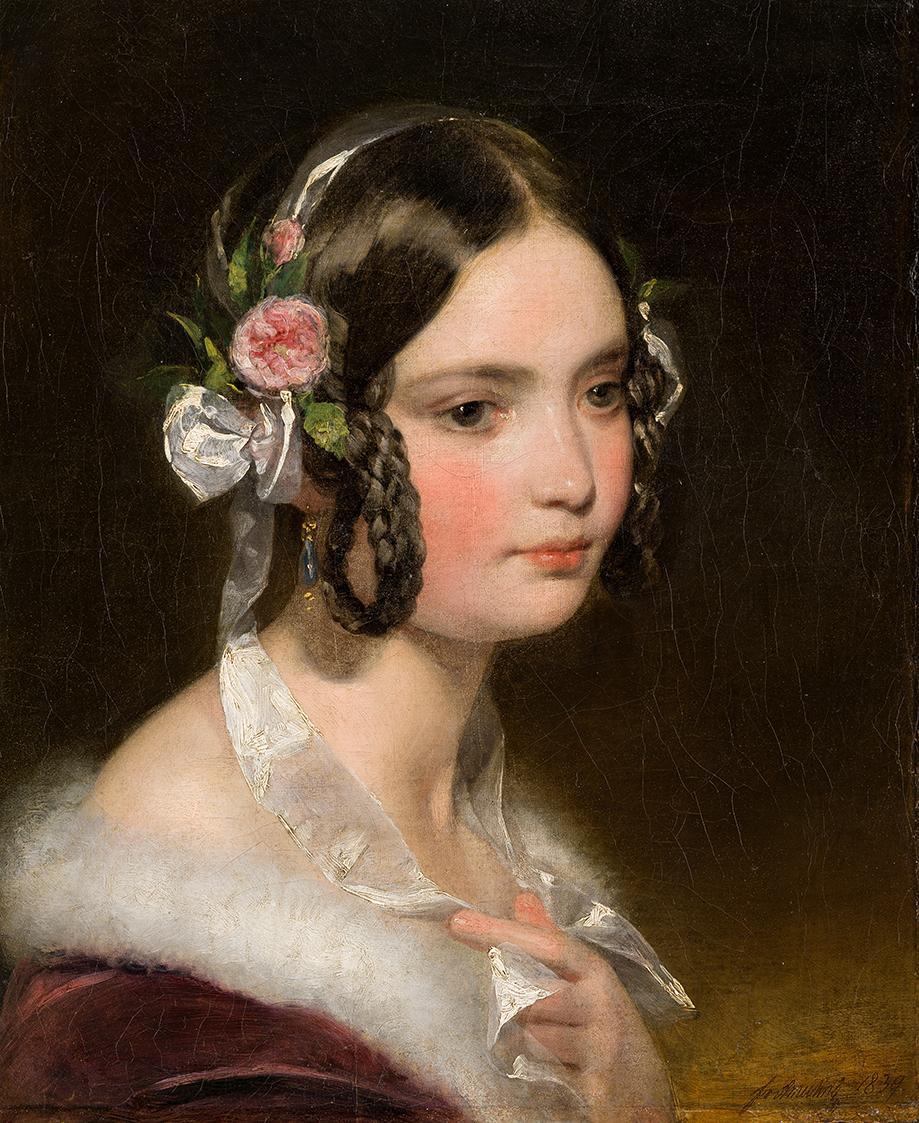 Friedrich von Amerling, Bildnis eines Mädchens, 1839, Öl auf Leinwand, 45,5 × 38 cm, Leopold Mu ...