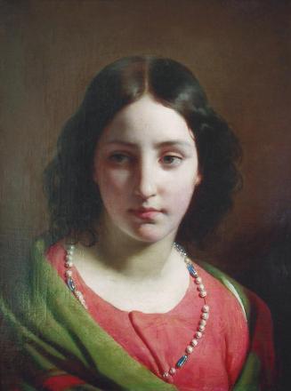 Friedrich von Amerling, Modell Cilli mit grünem Tuch en face, nach 1850, Öl auf Leinwand, 69 ×  ...