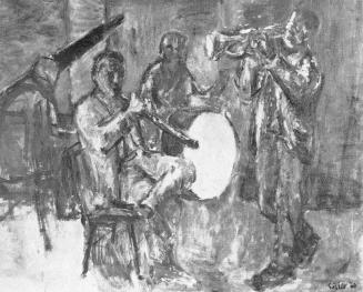 Georg Eisler, Jazz-Musiker, 1960, Öl auf Leinwand, Verbleib unbekannt