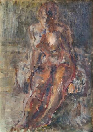 Georg Eisler, Sitzender Akt, 1962, Öl auf Leinwand, 50 × 36 cm, Verbleib unbekannt