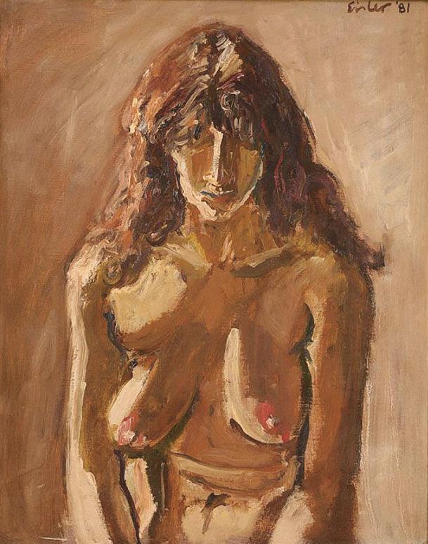 Georg Eisler, Kleiner Halbakt, 1981, Öl auf Leinwand, 45,5 × 36,5 cm, Privatbesitz, Wien