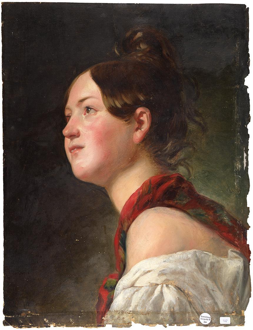 Friedrich von Amerling, Lachendes Mädchen, 1831, Öl auf Leinwand, 57,2 × 43,3 cm, Privatsammlun ...