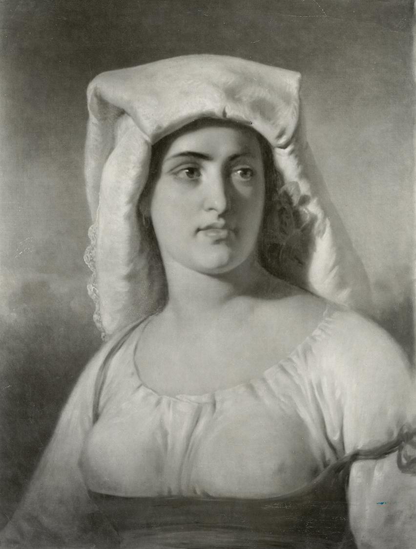 Friedrich von Amerling, Junge Italienerin mit weißem Kopftuch, 1840er, Öl auf Leinwand, 72 × 55 ...