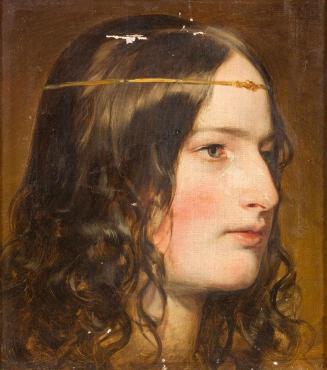 Friedrich von Amerling, Junges Mädchen mit Goldreif über der Stirn, 1840er, Öl auf Leinwand, 31 ...
