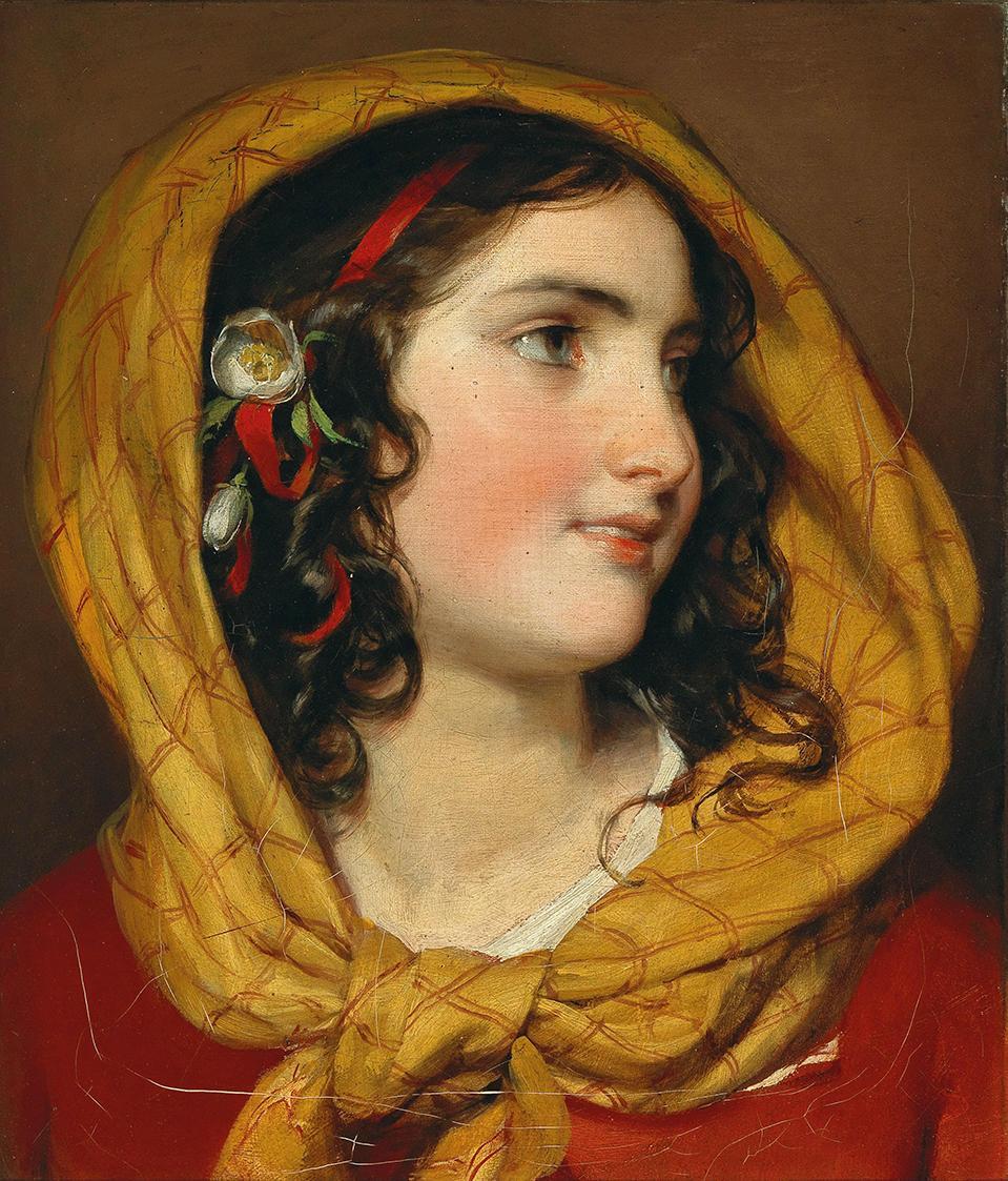Friedrich von Amerling, Modell Karoline (Philipp), 1840, Öl auf Leinwand, 40,5 × 35 cm, Unbekan ...
