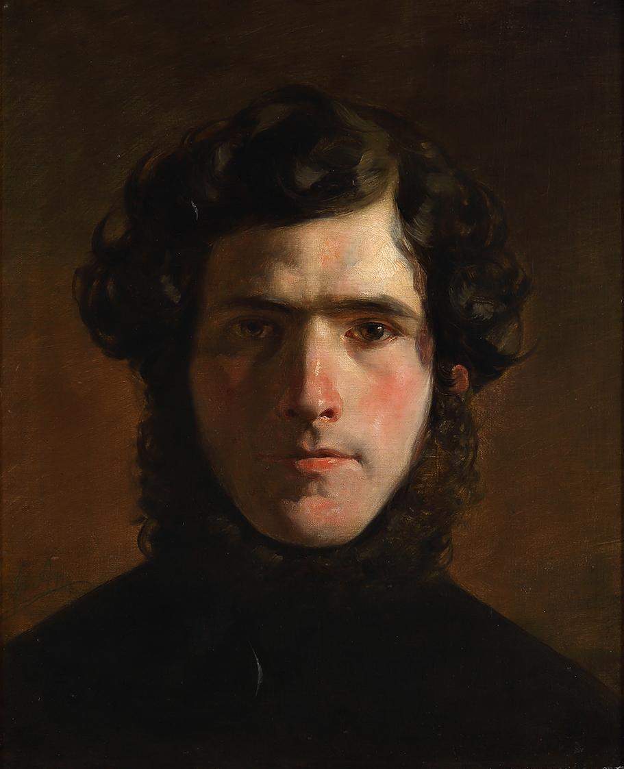 Friedrich von Amerling, Junger Mann, 1830er, Öl auf Leinwand, 42 × 35 cm, OÖ Landes-Kultur GmbH ...
