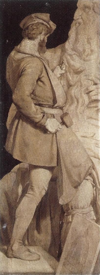 Friedrich von Amerling, Die Skulptur, nach 1858, Öl auf Leinwand, Grisaille, 160 × 60 cm, Unbek ...