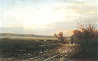 Tina Blau, Landschaft in Bayern, um 1870, Öl auf Leinwand, 45 × 72 cm, unbekannter Verbleib
