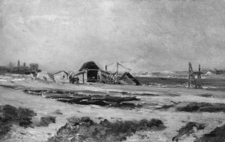 Tina Blau, An der Donau, um 1872, Öl auf Leinwand auf Karton, 17 × 27 cm, unbekannter Verbleib