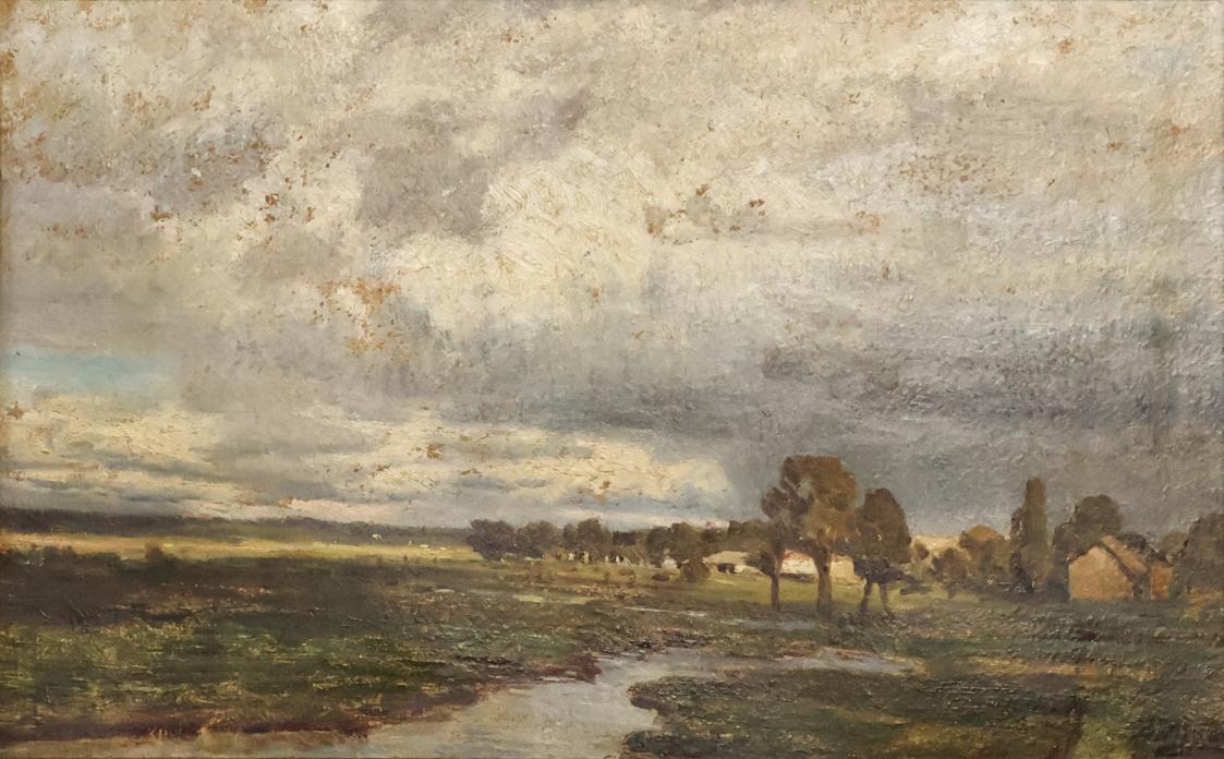 Tina Blau, Pang, 1870, Öl auf Papier auf Leinwand, 32 × 49,7 cm, Privatbesitz, New York