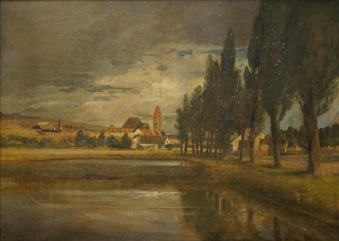 Tina Blau, Perchtoldsdorf, 1897, Öl auf Leinwand, 54 × 72 cm, Privatbesitz, New York