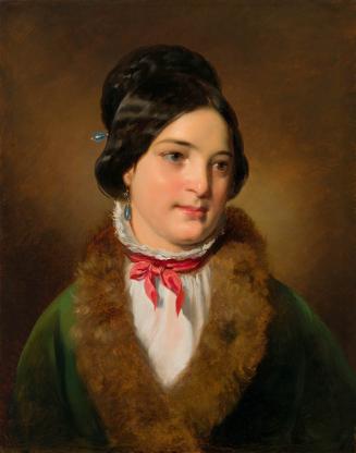 Friedrich von Amerling, Modell Marie Bartak mit Pelz. Wiederholung, 1849, Öl auf Leinwand, 63 ×…