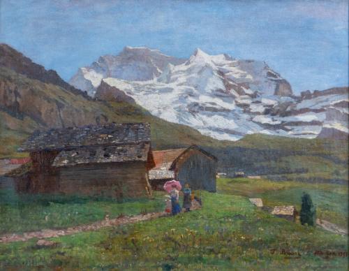 Tina Blau, Die Jungfrau. Wengen, 1899, Öl auf Leinwand, 56,3 × 71,6 cm, Privatbesitz, New York