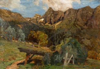 Tina Blau, Der Acherkogel im Oetztal, 1901, Öl auf Holz, 22,5 × 32 cm, Privatbesitz, Courtesy I…