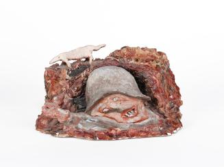 Kurt Hüpfner, Heldendenkmal, 1994, Gips, Terrakotta, Engobe, Pigmentfarbe, Öl, 55 × 25,5 × 13 c ...