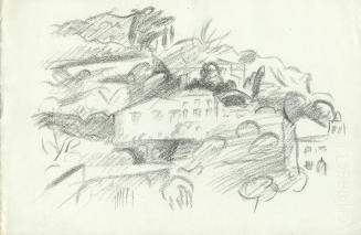 Alfred Wickenburg, Gebäude in einer Berglandschaft, 1920/1923, Graphit auf Papier, Blattmaße: 2 ...