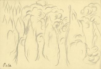 Alfred Wickenburg, Bäume, Pola, 1920/1923, Graphit auf Papier, Blattmaße: 15,2 × 22 cm, Privatb ...